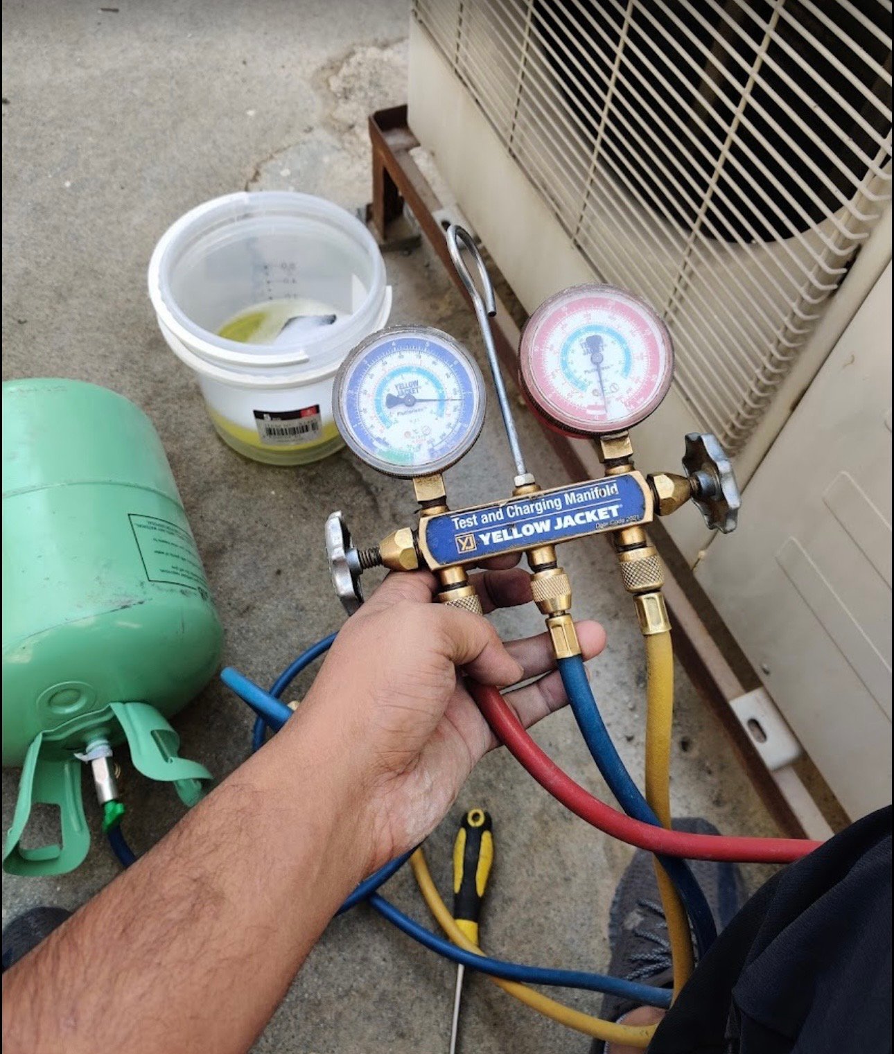 AC repair at customer home